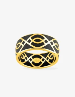 Bague Ondine Or jaune 375‰ et laque noir de jais SO OR