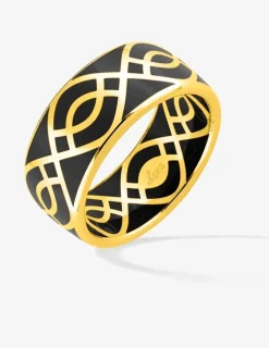 Bague Ondine Or jaune 375‰ et laque noir de jais SO OR