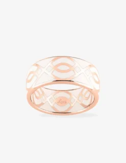 Bague Ondine Or rose 375‰ et laque ivoire SO OR