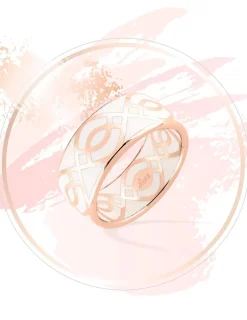 Bague Ondine Or rose 375‰ et laque ivoire SO OR