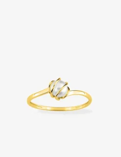 Bague or 750 ‰ avec perle de culture d'eau douce monture fantaisie SO OR
