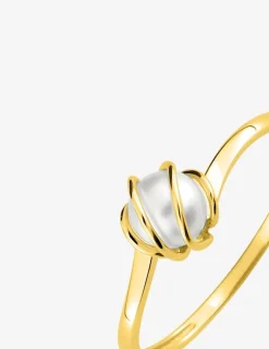 Bague or 750 ‰ avec perle de culture d'eau douce monture fantaisie SO OR