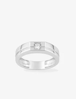 Bague or 375 ‰ blanc diamant synthétique 0,15 ct SO OR