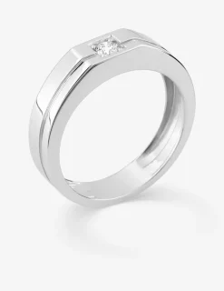 Bague or 375 ‰ blanc diamant synthétique 0,15 ct SO OR