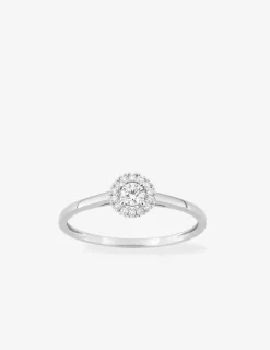 Bague or 375 ‰ blanc et diamants synthétiques 0,15 ct SO OR