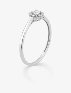 Bague or 375 ‰ blanc et diamants synthétiques 0,15 ct SO OR