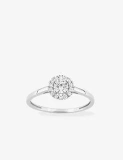 Bague or 375 ‰ blanc et diamants synthétiques 0,35 ct SO OR