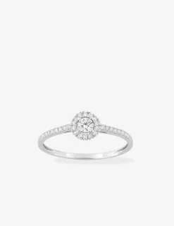 Bague or 375 ‰ blanc et diamants synthétiques 0,22 ct SO OR