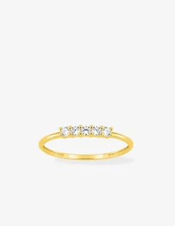 Bague or 750 ‰ jaune avec oxydes de zirconium SO OR