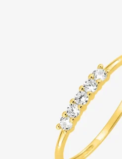 Bague or 750 ‰ jaune avec oxydes de zirconium SO OR