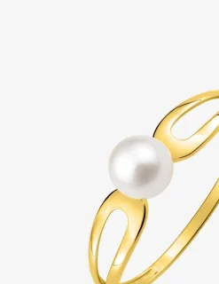 Bague or 750 ‰ jaune avec perle de culture d'eau douce SO OR