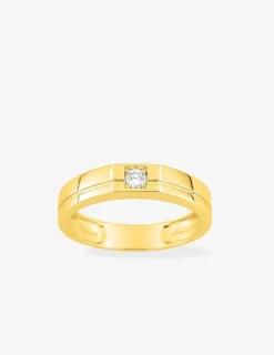 Bague or 375 ‰ jaune diamant synthétique 0,10 ct SO OR