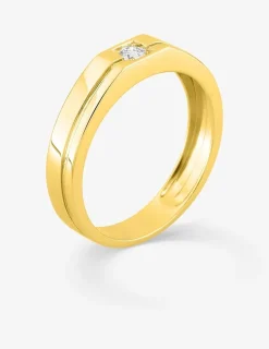 Bague or 375 ‰ jaune diamant synthétique 0,10 ct SO OR