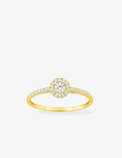 Bague or 375 ‰ jaune et diamants synthétiques 0,22 ct SO OR