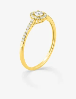Bague or 375 ‰ jaune et diamants synthétiques 0,22 ct SO OR