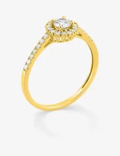 Bague or 375 ‰ jaune et diamants synthétiques 0,40 ct SO OR