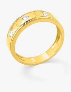 Bague or 375 ‰ jaune et diamants synthétiques 0,30 ct SO OR