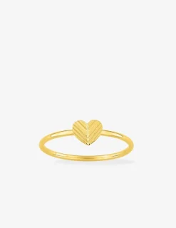 Bague or 375 ‰ jaune motif cœur SO OR