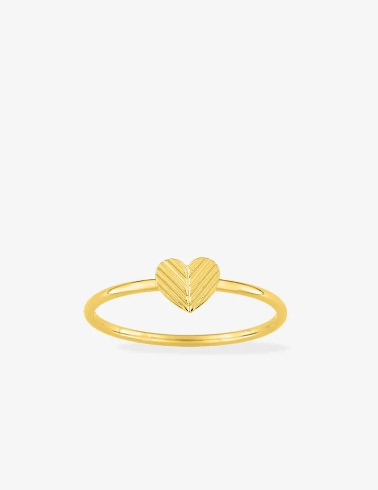 Bague or 375 ‰ jaune motif cœur SO OR