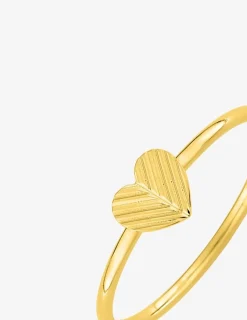 Bague or 375 ‰ jaune motif cœur SO OR