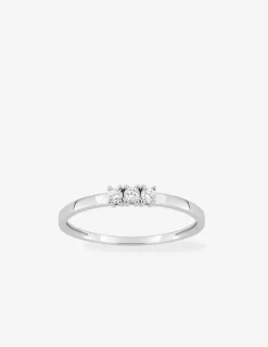 Bague or blanc 375 ‰ et diamants 0,10 ct SO OR