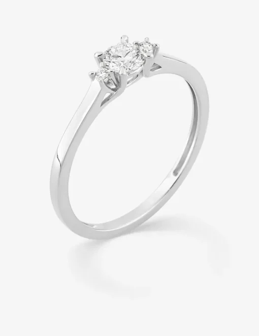 Bague or blanc 375 ‰ et diamants synthétiques 0,27 ct SO OR