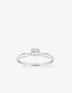 Bague or blanc 750 ‰ et oxyde de zirconium 0,30 ct serti griffes SO OR