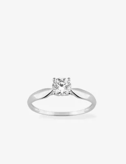 Bague or blanc 750 ‰, oxyde de zirconium 0,50 ct SO OR