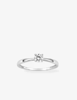 Bague or blanc 750 ‰, oxyde de zirconium 0,30 ct SO OR