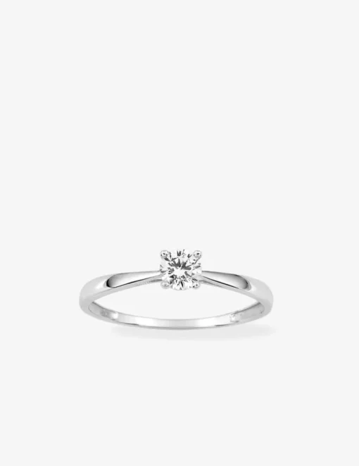 Bague or blanc 750 ‰, oxyde de zirconium 0,30 ct SO OR