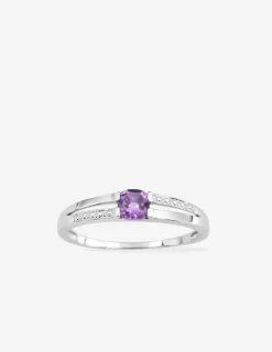 Bague or blanc 375‰, améthyste SO OR