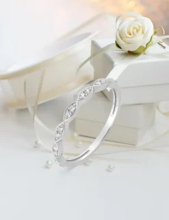 Bague or blanc 375‰ et oxyde de zirconium SO OR