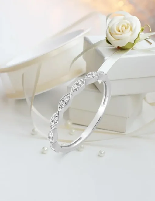 Bague or blanc 375‰ et oxyde de zirconium SO OR