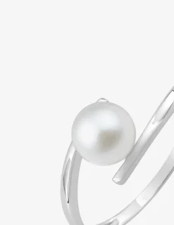 Bague or blanc 375‰ et perle 6 mm SO OR