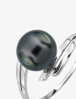 Bague or blanc 375‰ et perle 8 mm SO OR