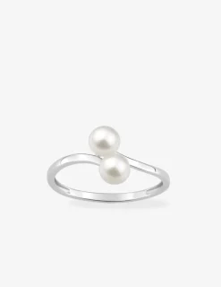 Bague or blanc 375‰ et perles 4,5 mm SO OR