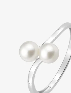Bague or blanc 375‰ et perles 4,5 mm SO OR