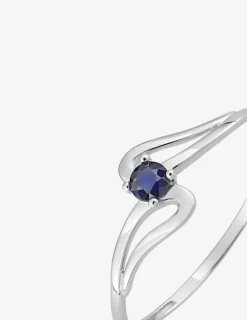 Bague or blanc 375‰ et saphir 0,12 ct SO OR