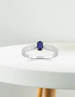 Bague or blanc 375‰ et saphir SO OR