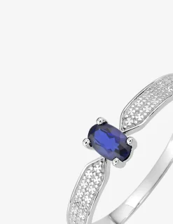 Bague or blanc 375‰ et saphir SO OR