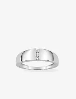 Bague or blanc 375‰ oxyde blanc style trilogie SO OR