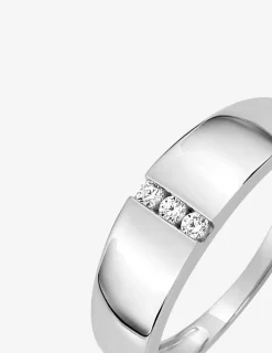 Bague or blanc 375‰ oxyde blanc style trilogie SO OR