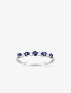 Bague or blanc 375‰ solitaire multiples saphirs et oxydes SO OR