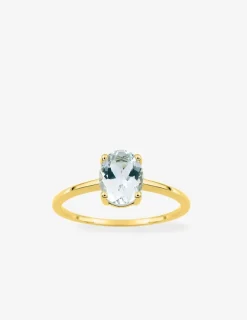 Bague or jaune 750 ‰, aigue-marine SO OR