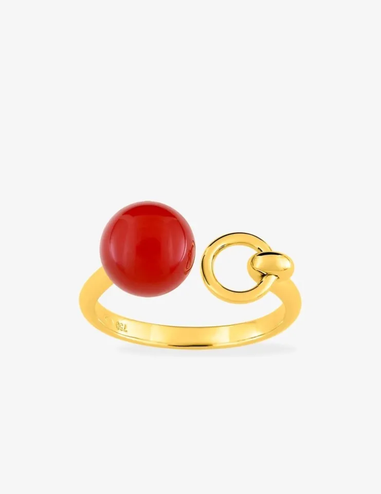 Bague or jaune 750 ‰ et cornaline SO OR
