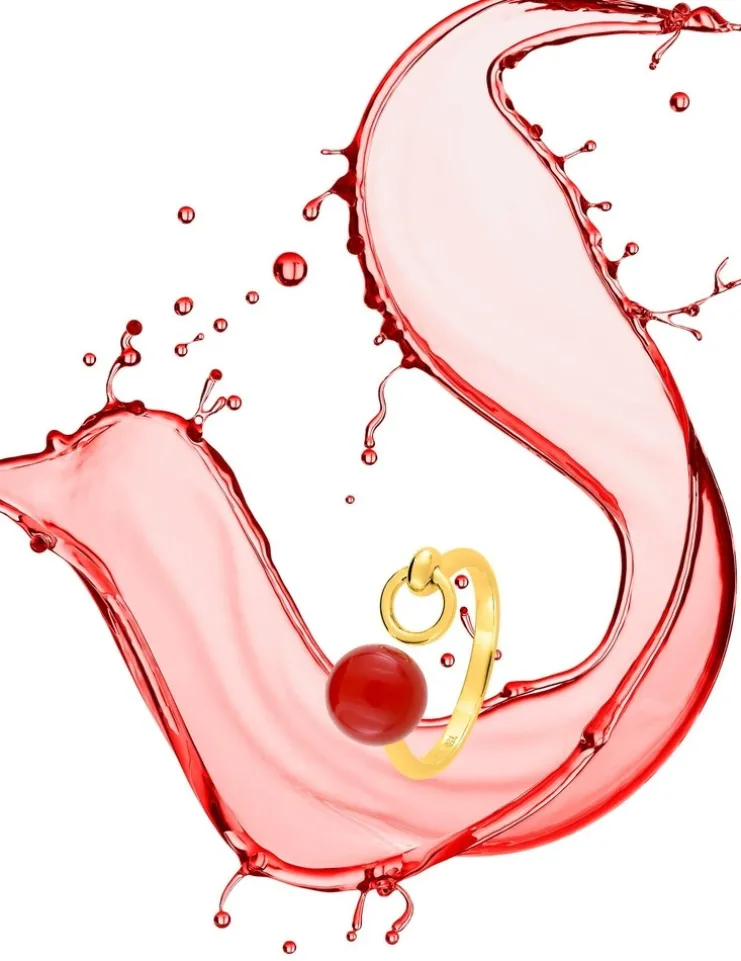 Bague or jaune 750 ‰ et cornaline SO OR