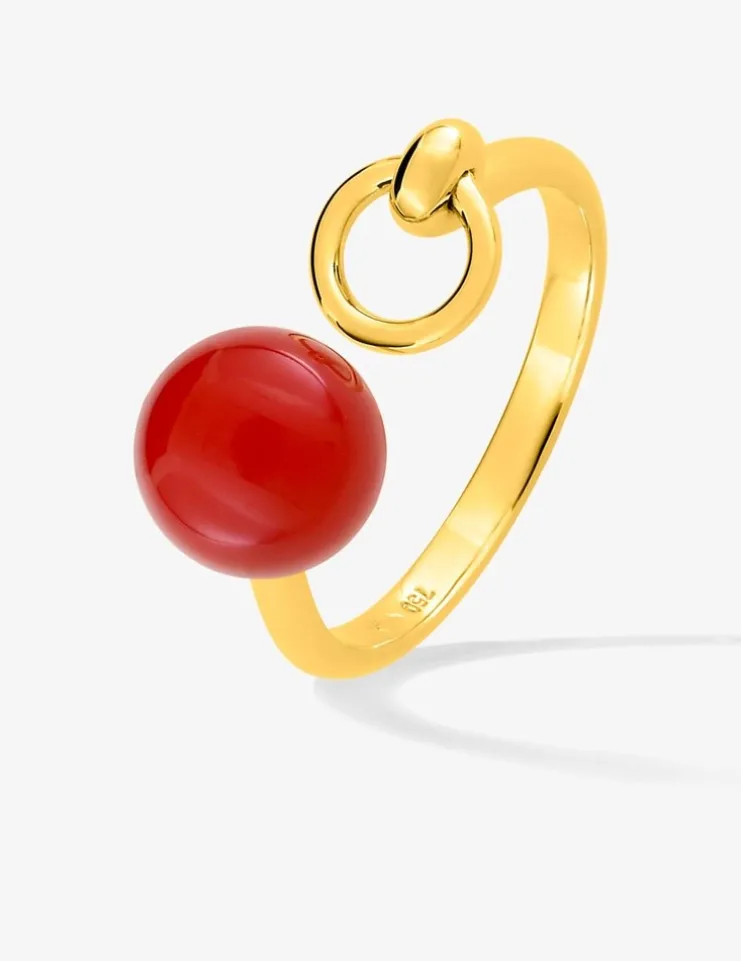 Bague or jaune 750 ‰ et cornaline SO OR