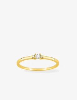 Bague or jaune 375 ‰ et diamants synthétiques 0,06 ct SO OR