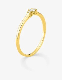 Bague or jaune 375 ‰ et diamants synthétiques 0,06 ct SO OR