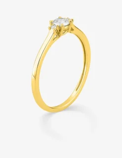 Bague or jaune 375 ‰ et diamants synthétiques 0,22 ct SO OR